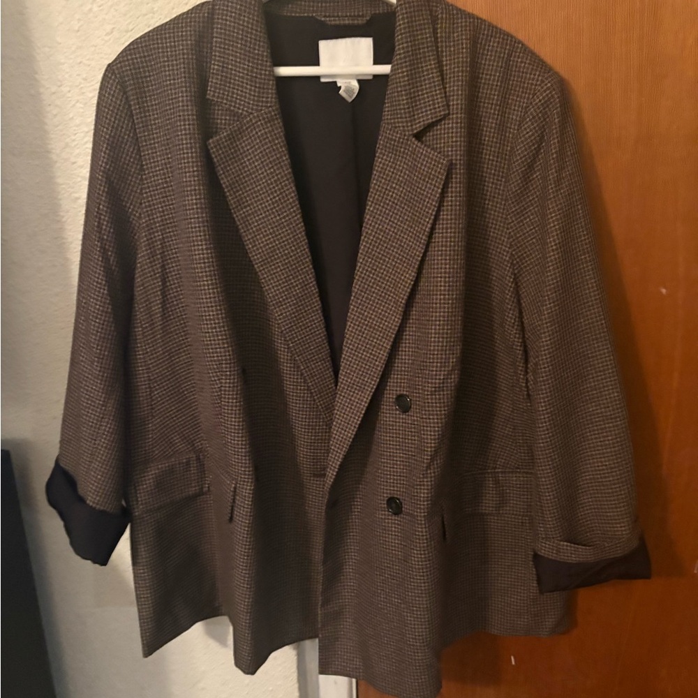 H&M Brown Checkered Blazer